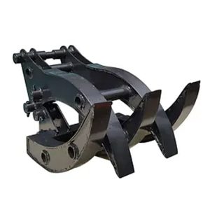 Garra para Madera para miniexcavadora Bullrock, ideal para el manejo de troncos y escombros con un agarre firme y resistente.